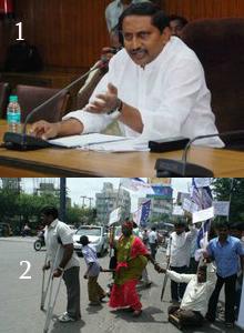 Mr Kiran Kumar Reddy addressing media &amp; Physically handicapp