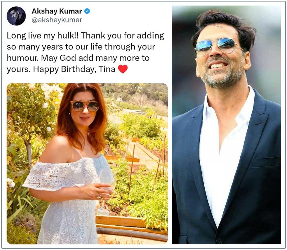 Akshay Kumar Birthday wishes to his wife Twinkle Khanna