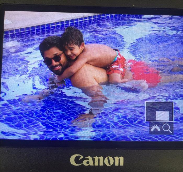 Allu Arjun, Ayaan Swimming Pool Pic!