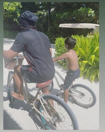 Allu Arjun enjoys cycling in the Maldives