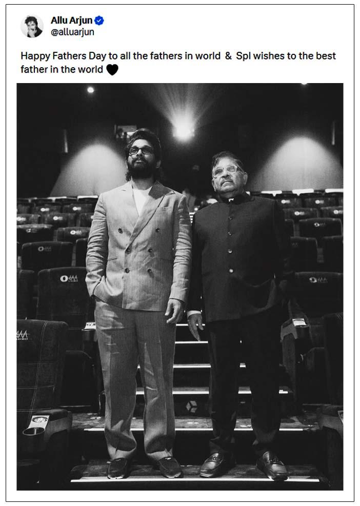 Allu Arjun celebrates Fathers Day with his dad