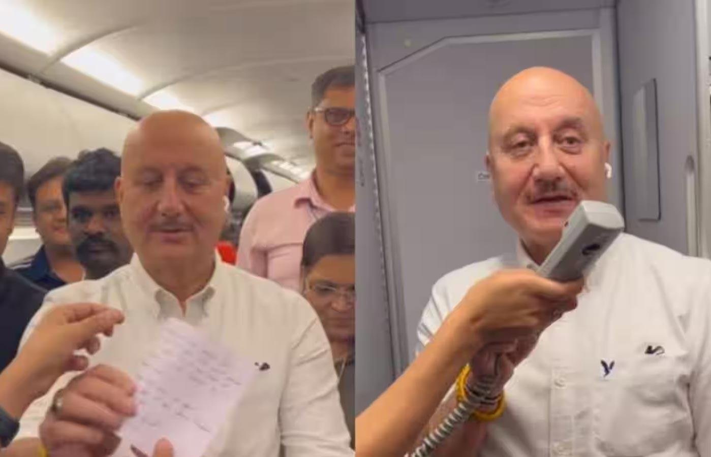 Flight crew felicitate Anupam Kher
