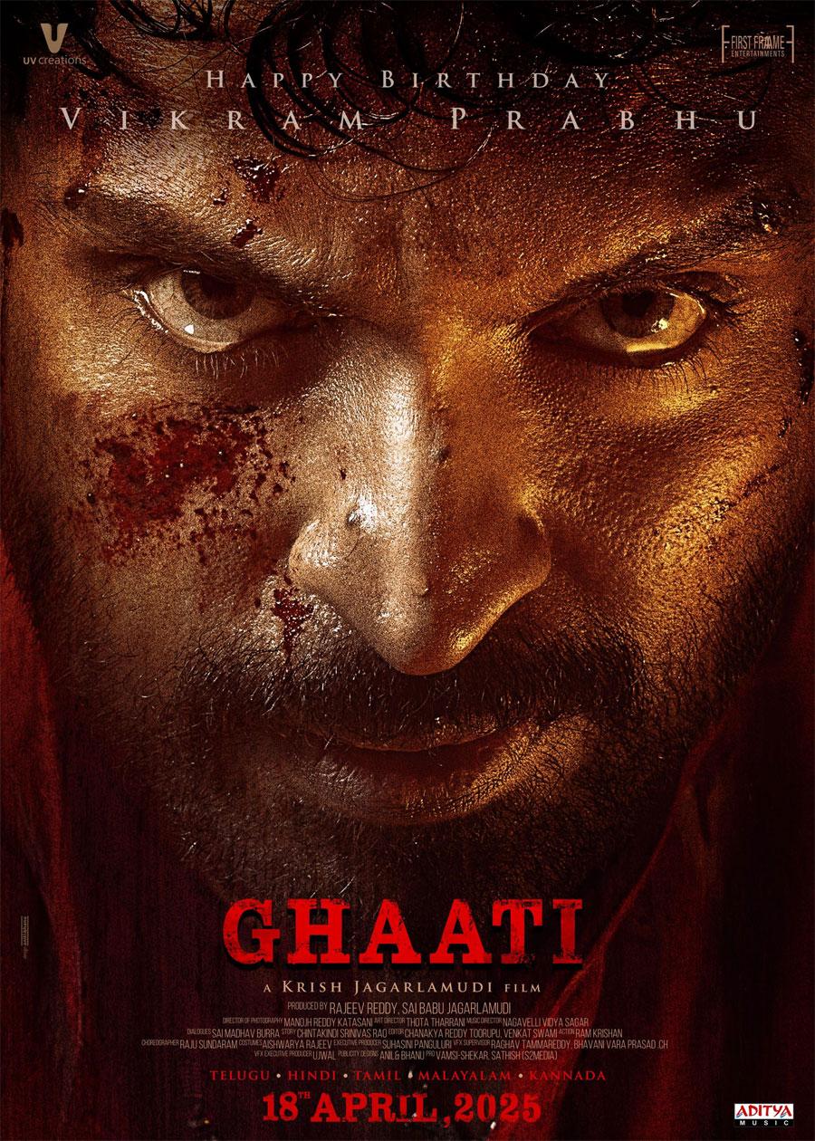 Vikram Prabhu Intense Poster From Ghaati Unveiled on His Birthday