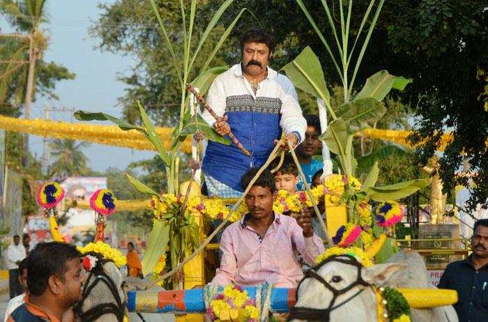 Balakrishna's Bhogi On Bullock Cart