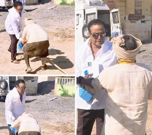 Old Man Touches Balakrishna Feet