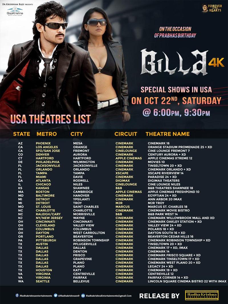 Billa 4K To Have Biggest Re-Release In USA