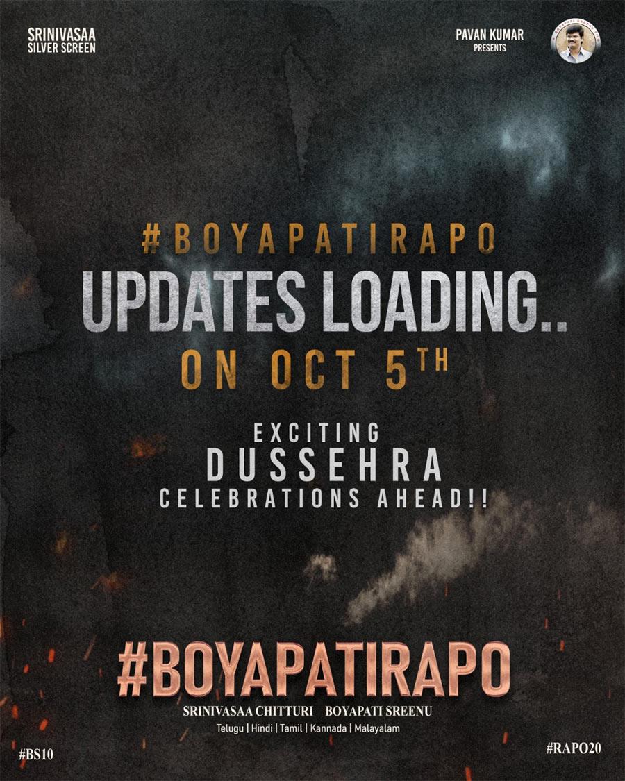 Boyapati -RAPO promises Dasara festivities