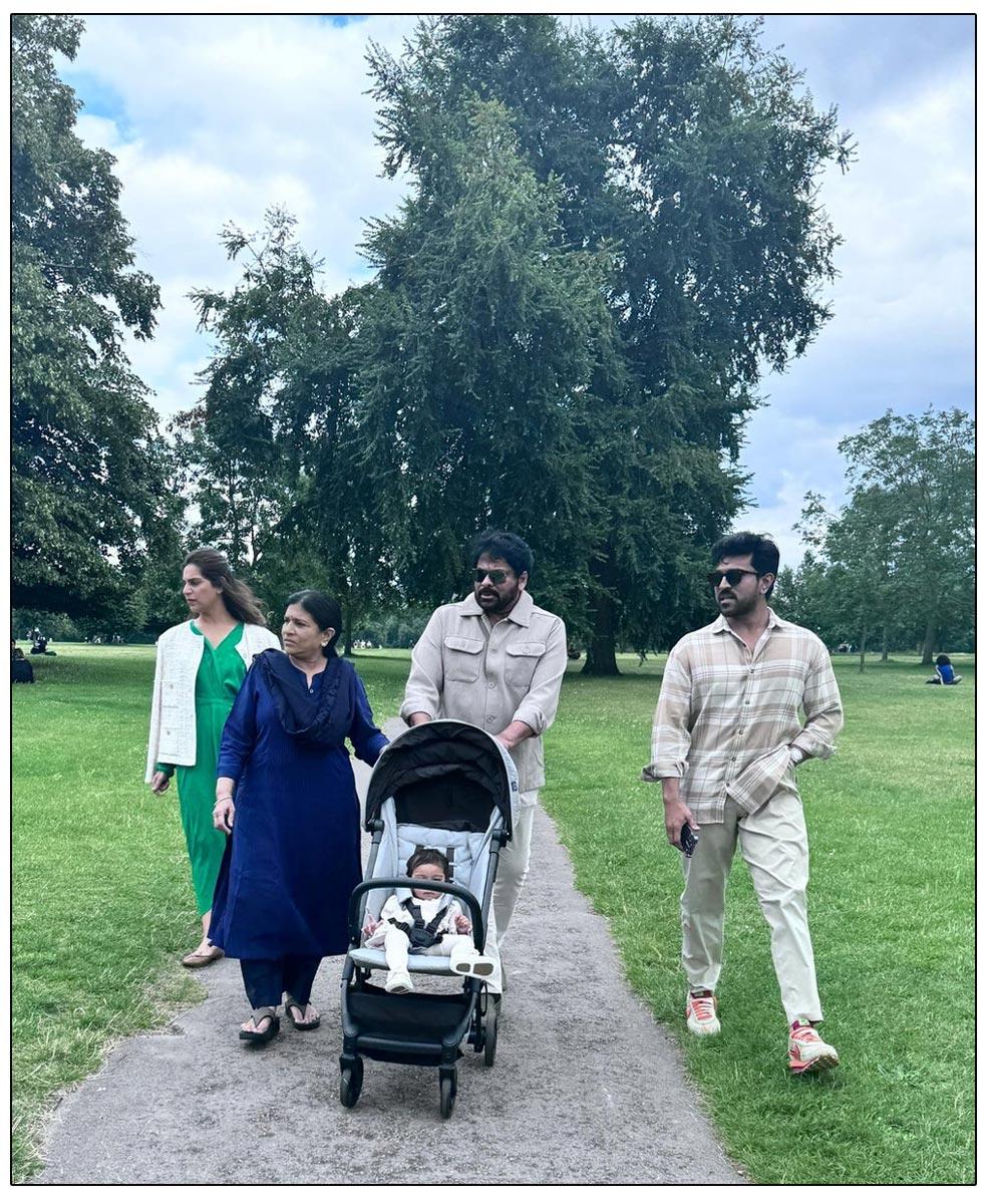 Chiranjeevi Along With Ram Charan Enjoying In London