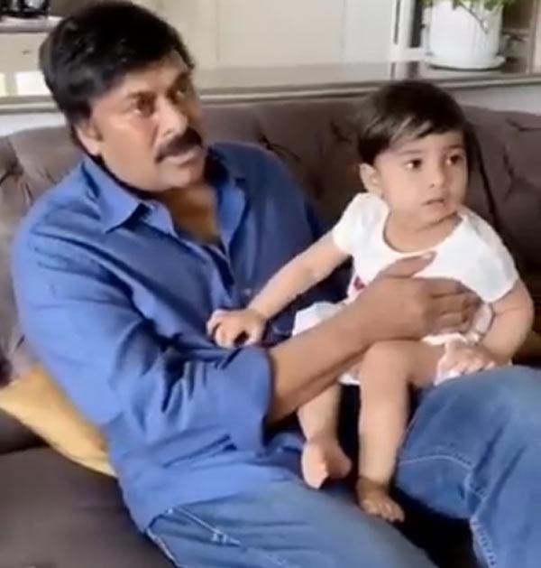 Granddaughter Addicted To Chiru's Song