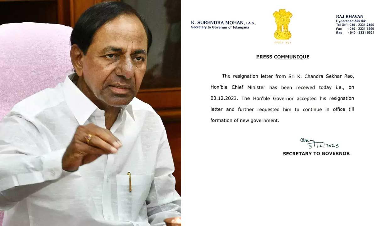 CM KCR resigns, Governor accepts