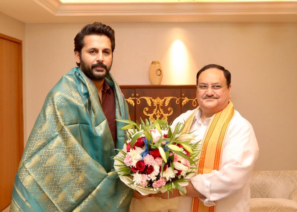 BJP National President JP Nadda meets actor Nithin