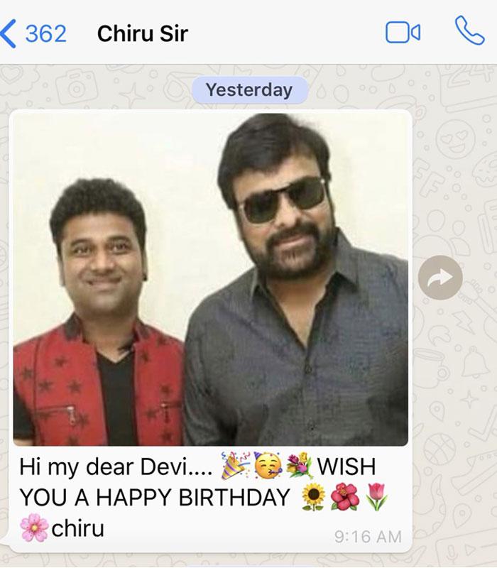 Devi Goes Jubilant with Chiranjeevi