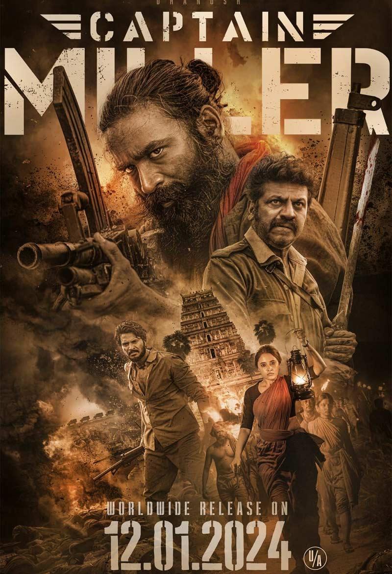 Dhanush Captain Miller Received U/A, In Theatres On January 12th