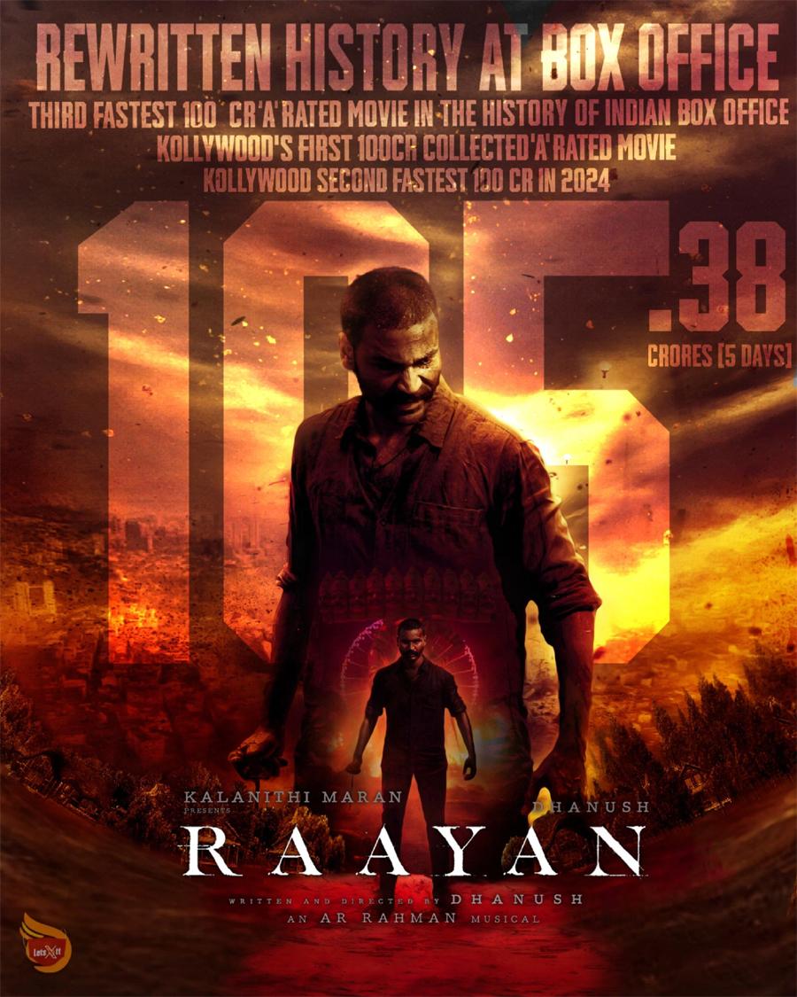 Dhanush Raayan Zooms Past Rs 100 Crores