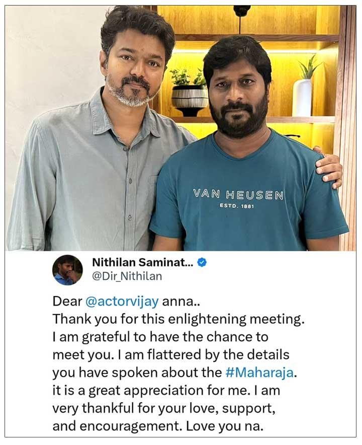 Vijay Showers Praises On The Director Of Maharaja