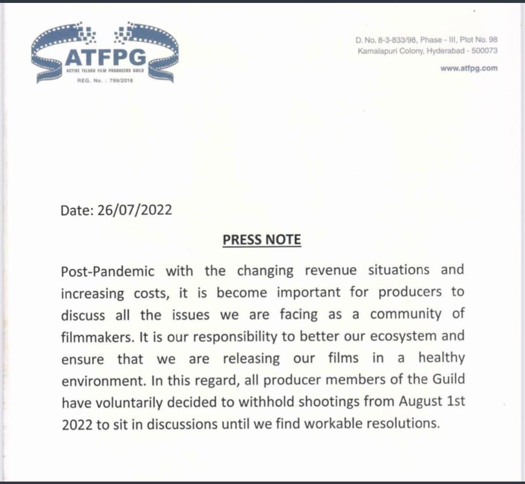 Tollywood on Strike: Shoots to stop
