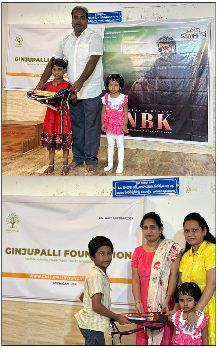 Ginjupalli Foundation Donates Backpacks To Orphans On Nandamuri Balakrishna Birthday