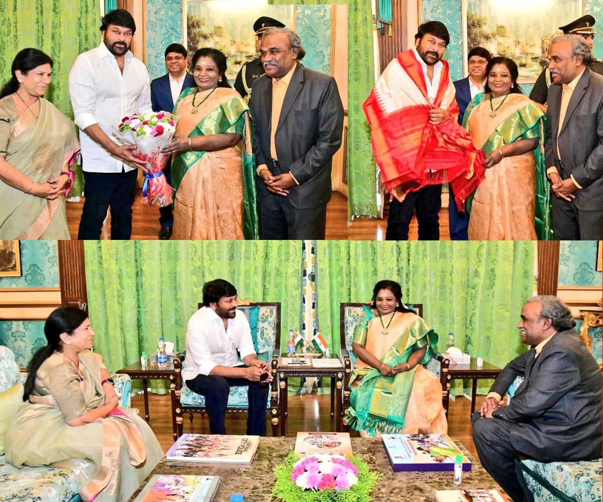 Governor Tamilisai honors Padma Vibhushan Chiranjeevi