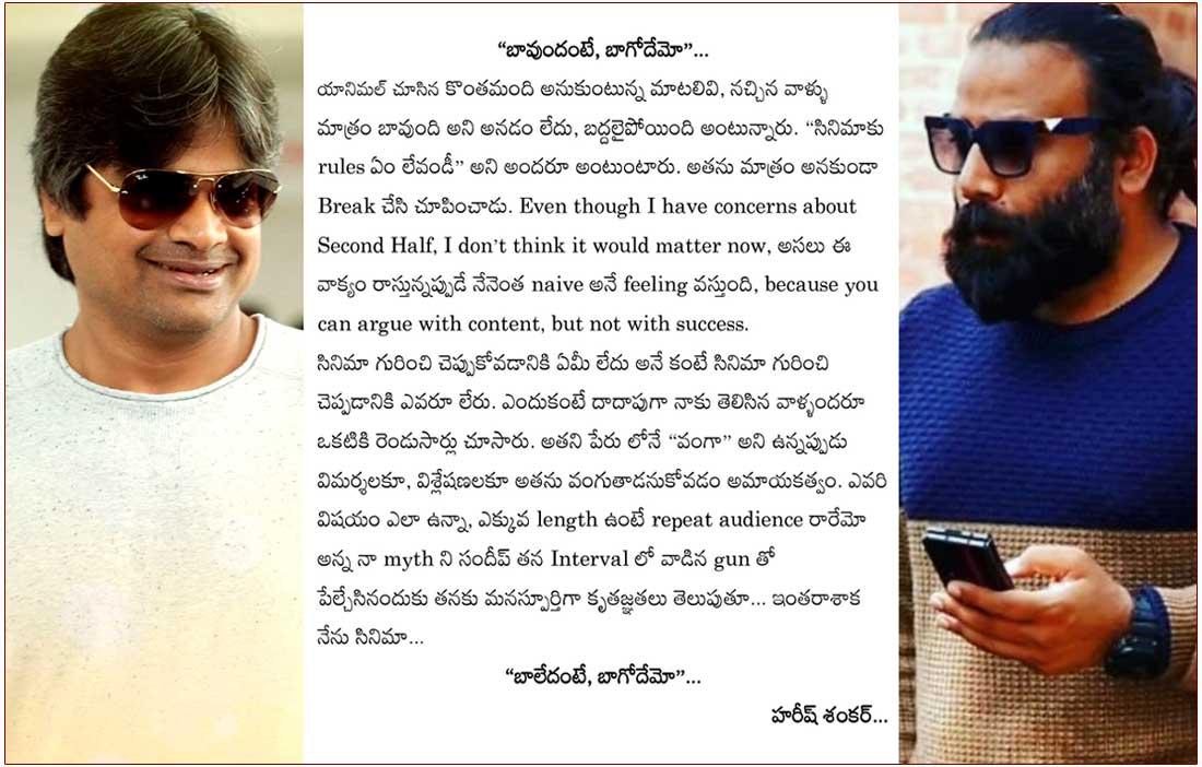 Harish Shankar shares his views on Animal
