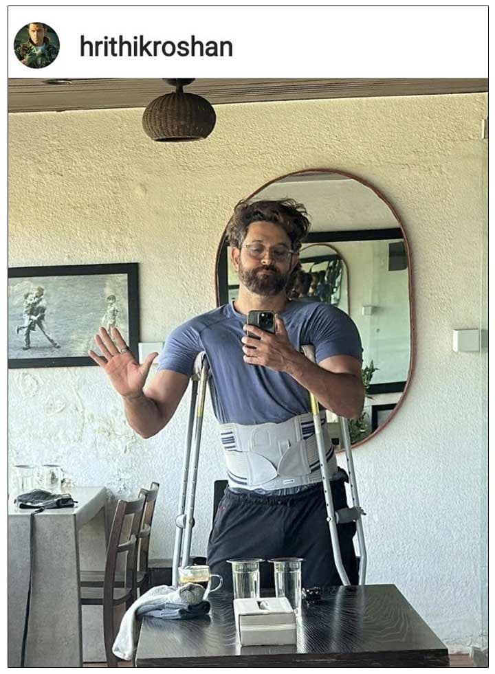 Hrithik Roshan Shares His Pic In Crutches Pens Heartfelt Note