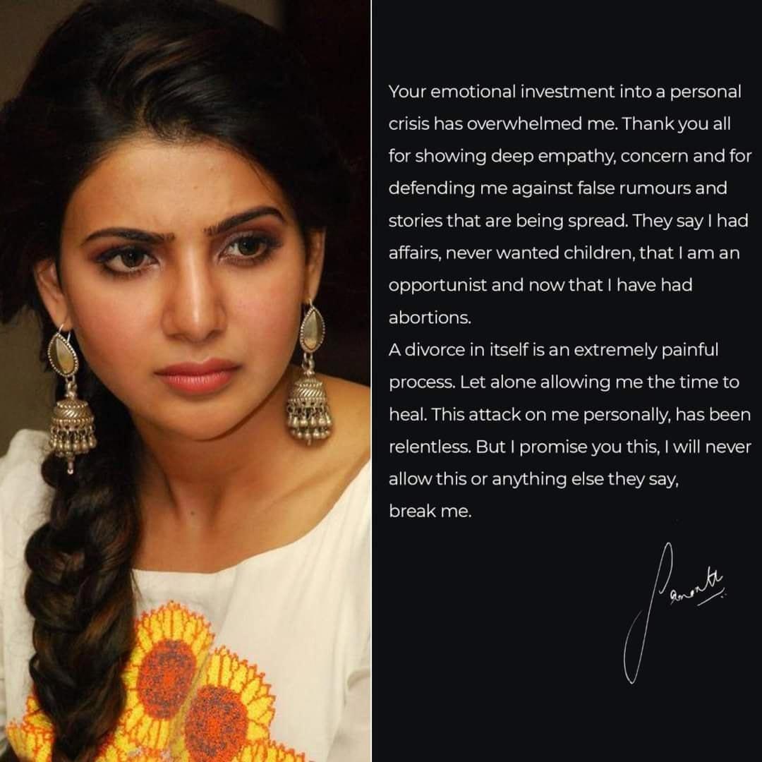 Samantha blasts the mudslinging campaign