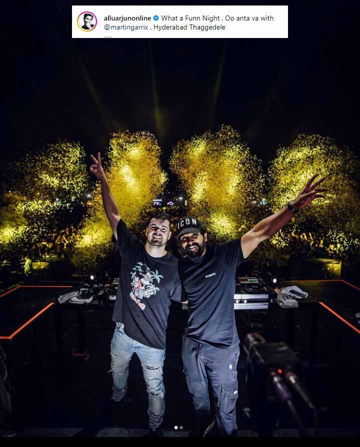 Allu Arjun - DJ Martin Garrix dance to OO Antava