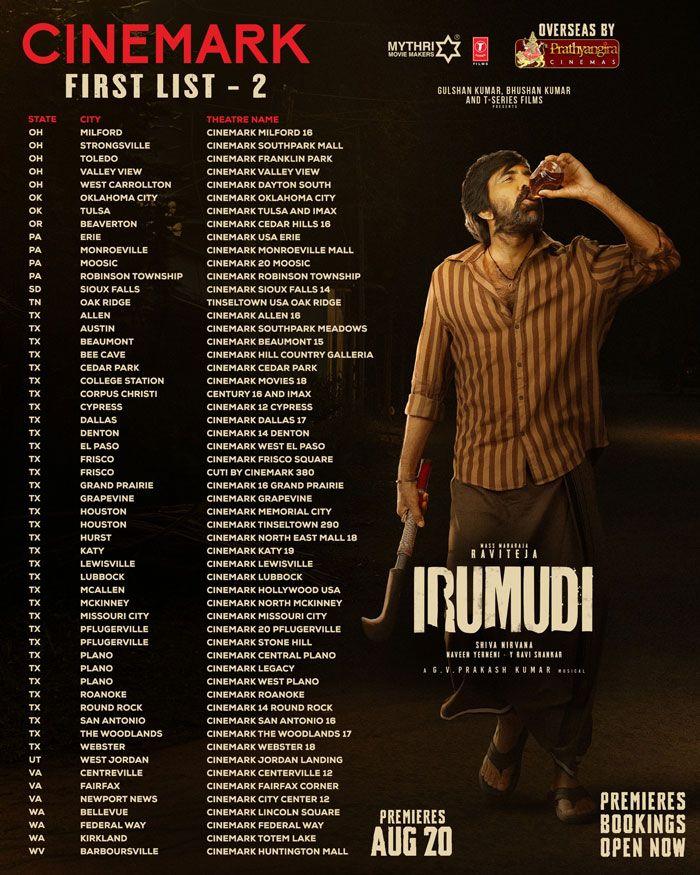 Irumudi premiers details in US out
