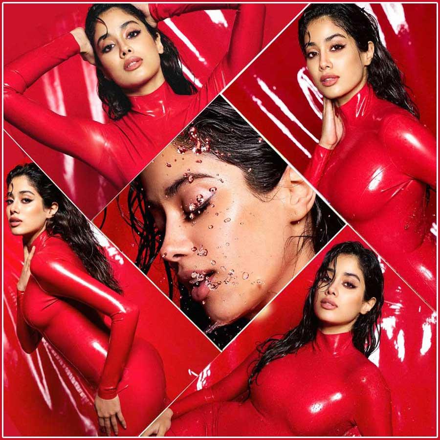 Janhvi Kapoor turns romantic in red