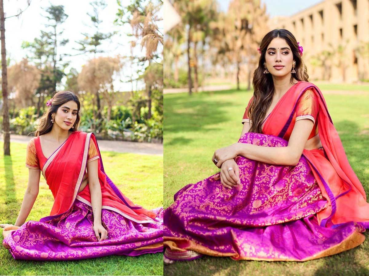 Janhvi Kapoor gorgeous in red lehenga
