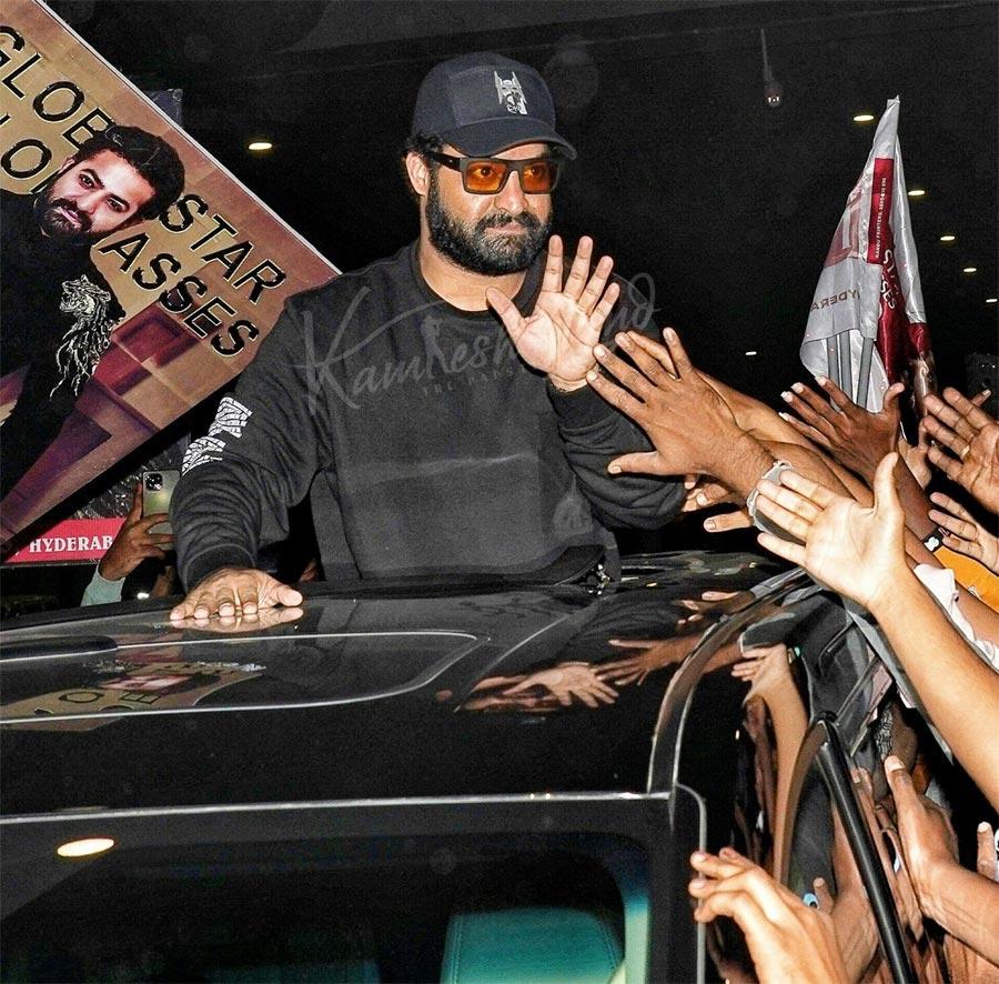 NTR in Hyderabad amidst huge reception