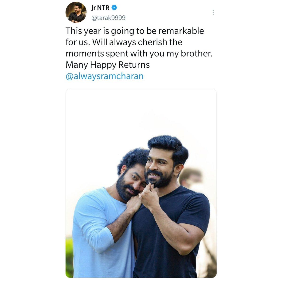 NTR Sweetest B'day Post For Charan