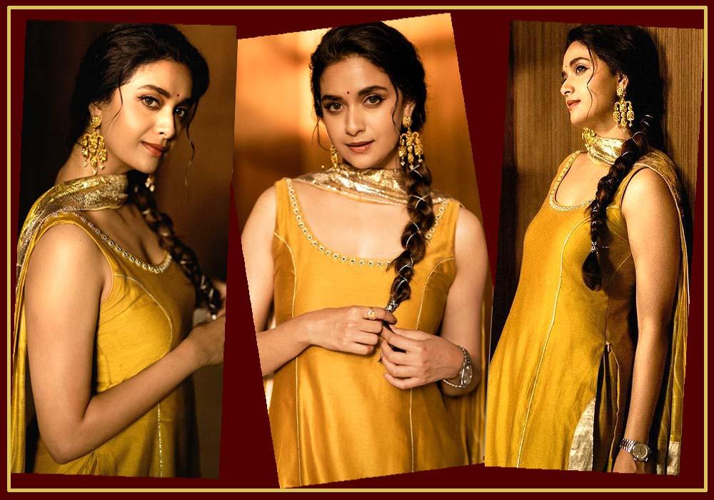 Keerthy Suresh in a sleeveless kurta worth 95k