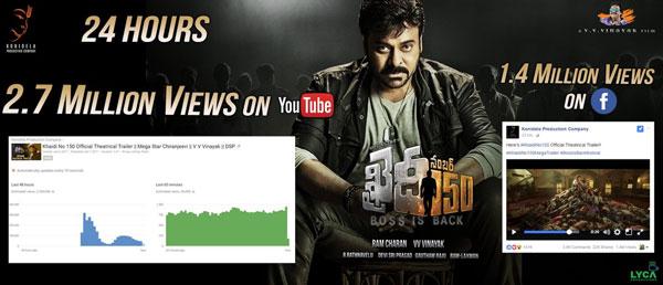 Khaidi No.150 Trailer Day One Record