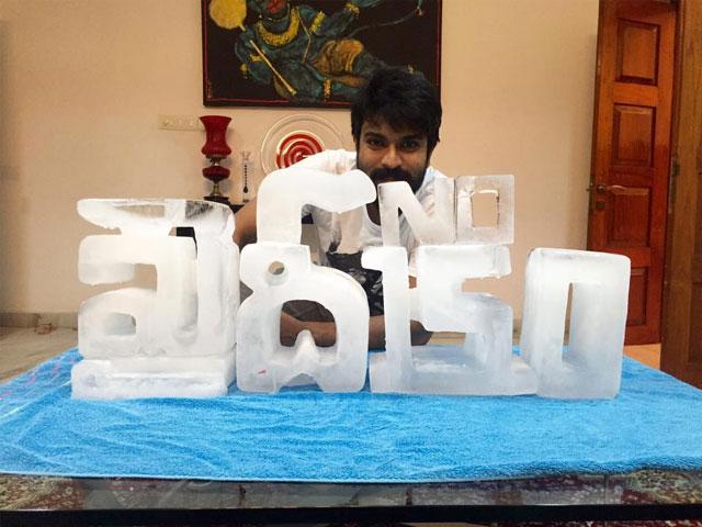 Lovely Ice Sculpture of  Khaidi150 Logo