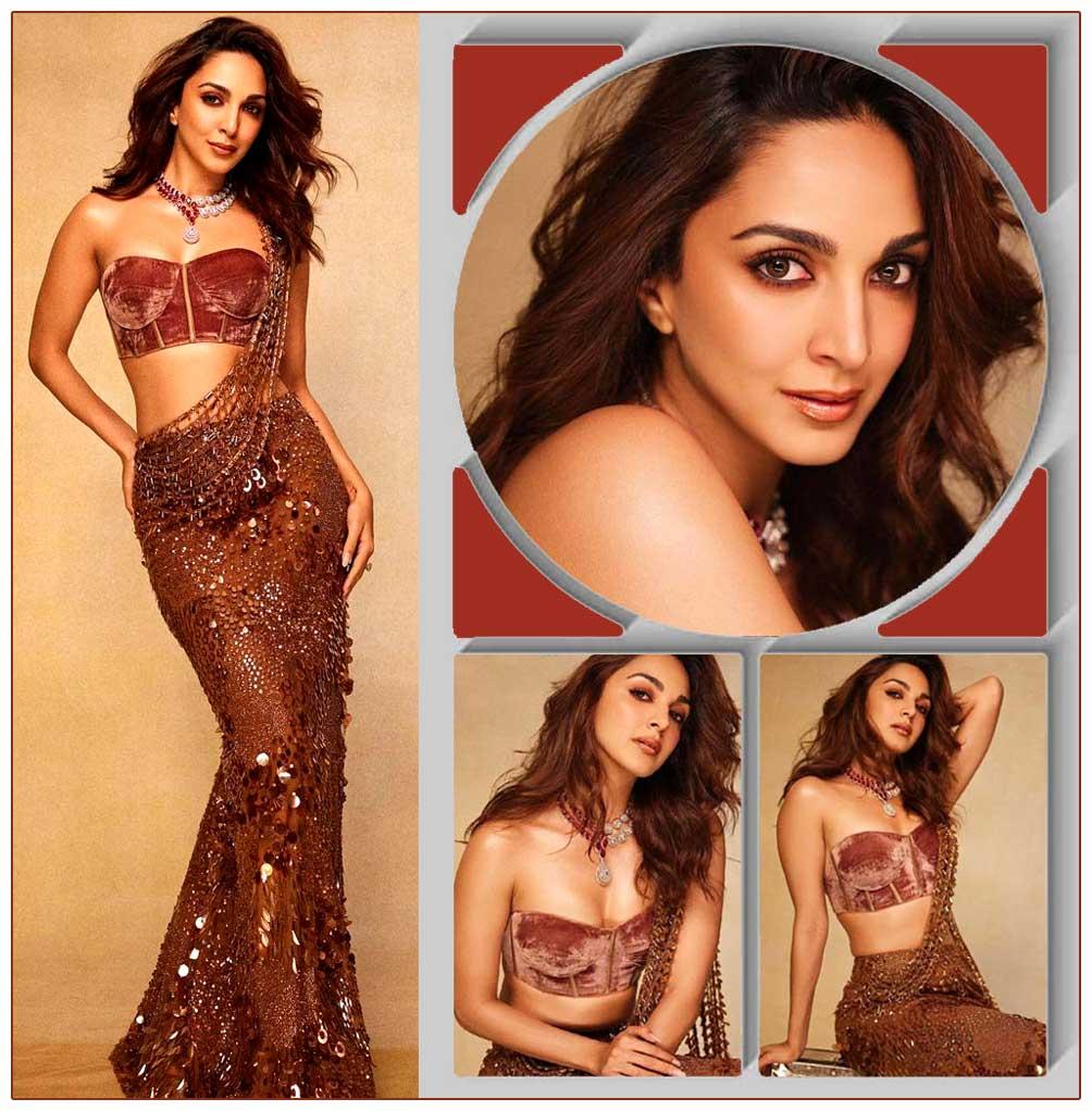 Kiara Advani Stuns in Brown Saree