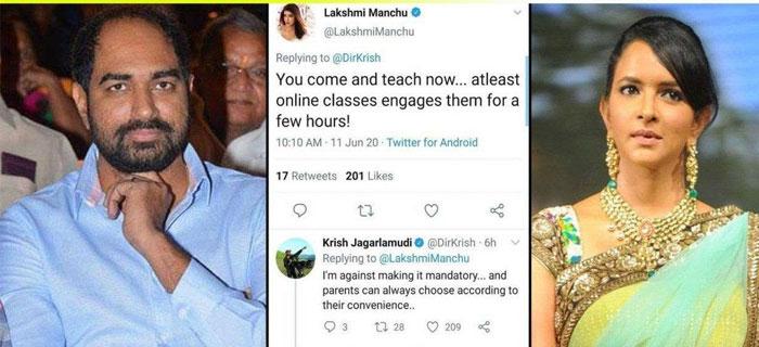 Heated Arguments btw Krish &amp; Manchu Lakshmi