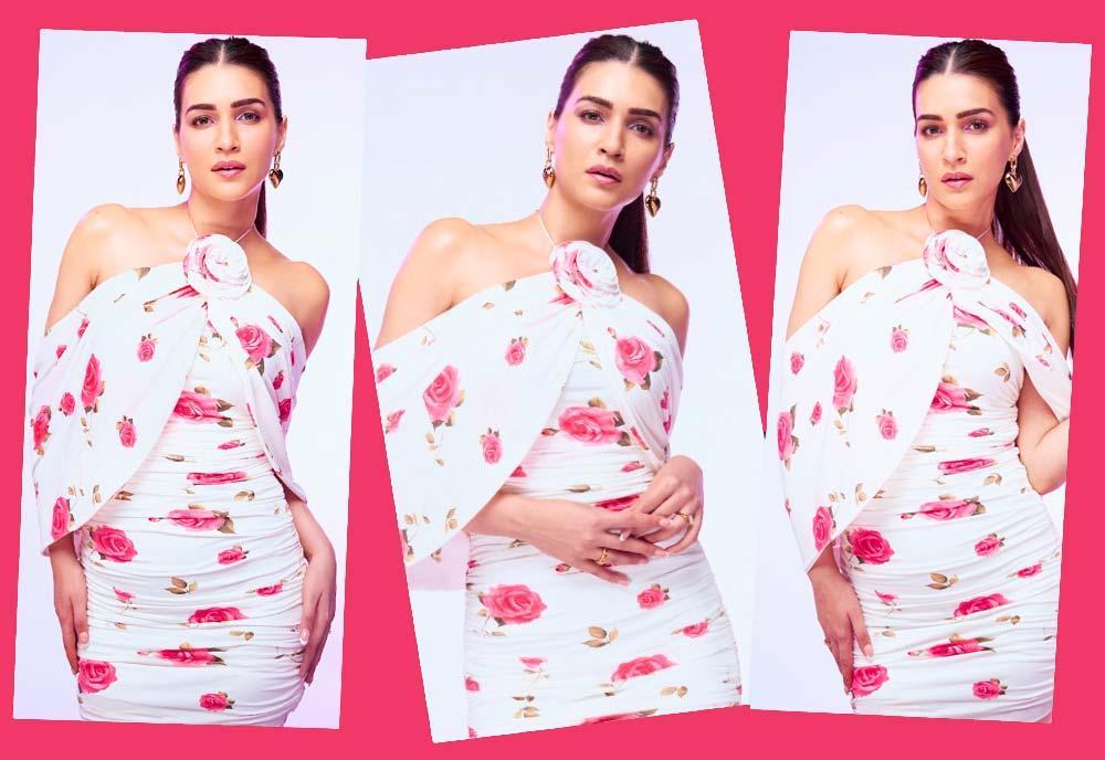 Kriti Sanon stylish poses in white and pink