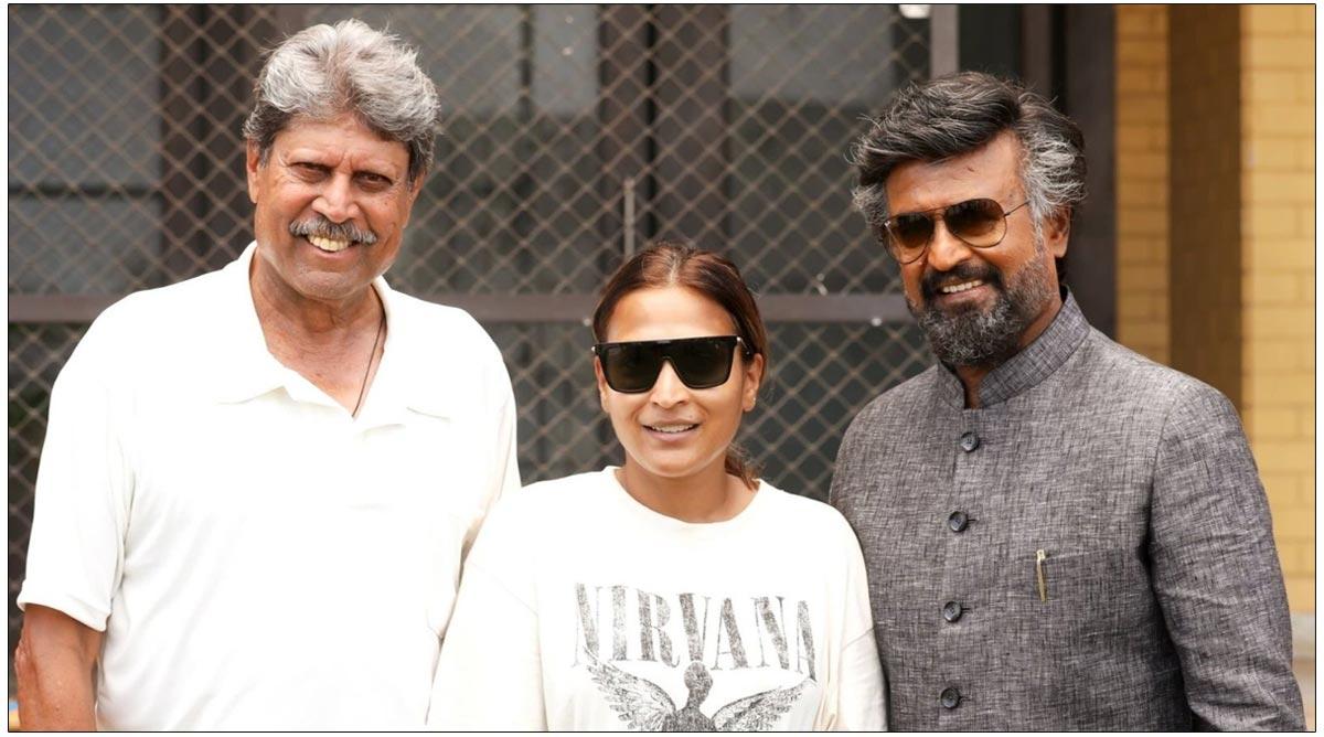 Rajinikanth, Kapil Dev, Aishwarya Rajinikanth Snapped In Lal Salaam Sets