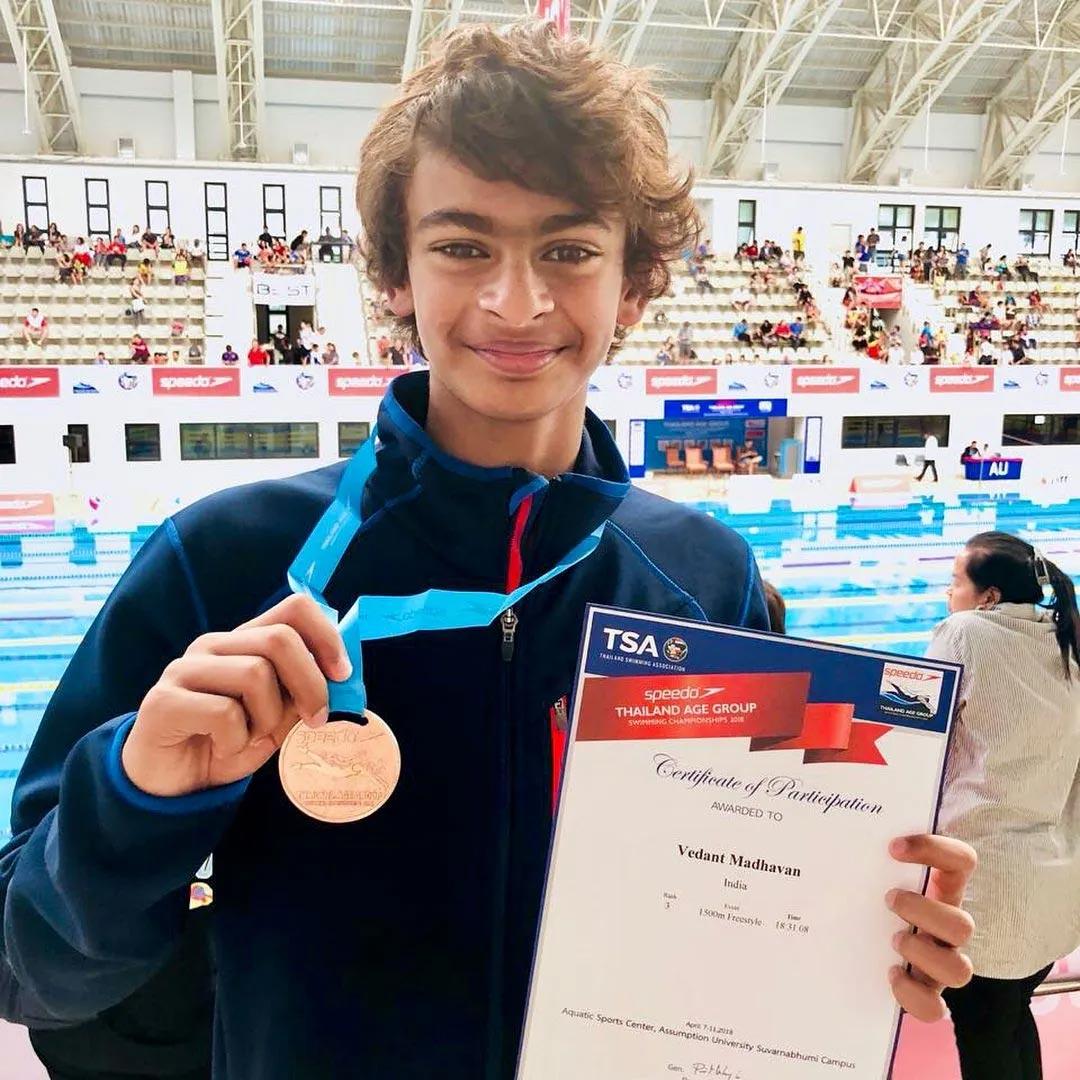 Madhavan Son Won Gold Medals