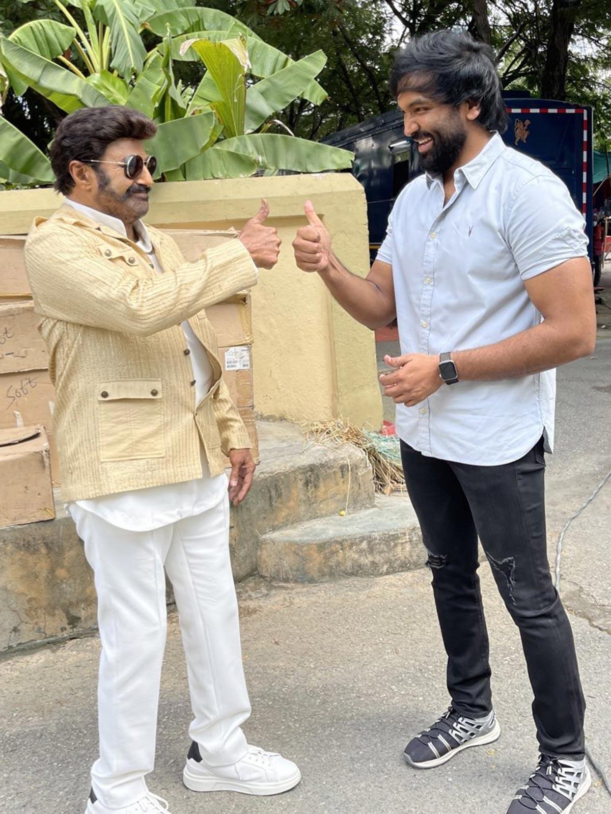 Manchu Vishnu honoured with Balakrishna