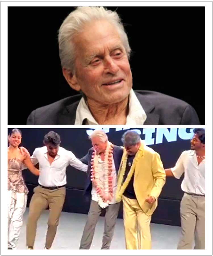 Michael Douglas grooves to Naatu Naatu