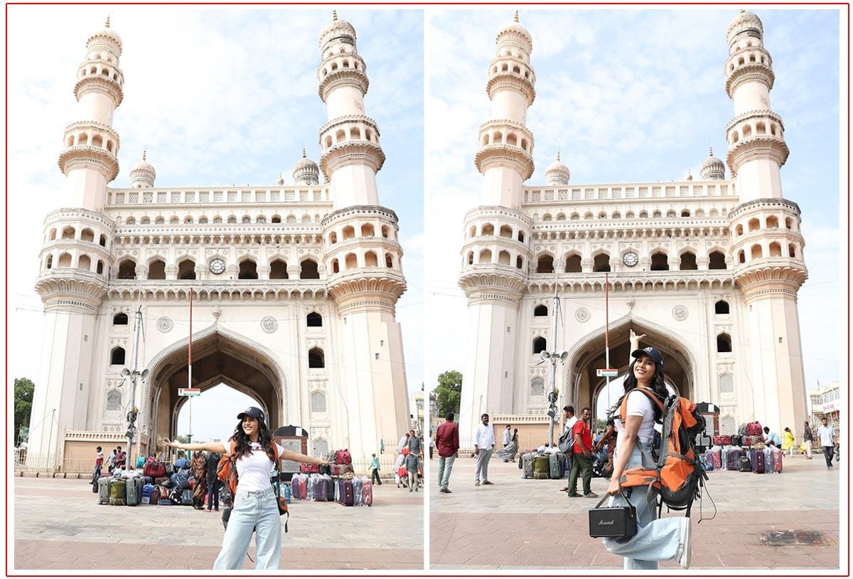 Nabha Natesh Enjoys At Charminar