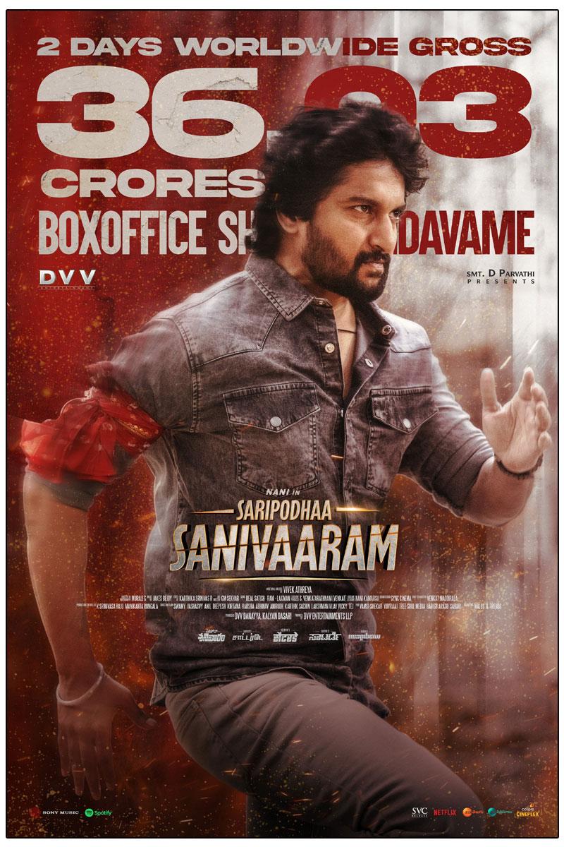Nani Saripodhaa Sanivaaram Two Days Worldwide Box Office Collection