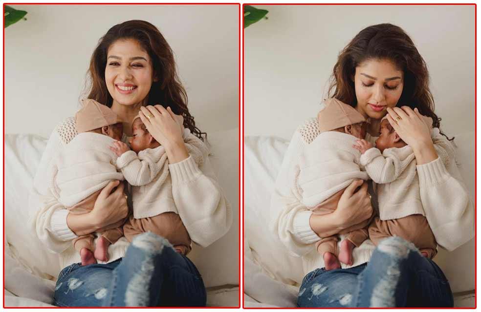 Nayanthara Poses With Her Sons Uyir And Ulag