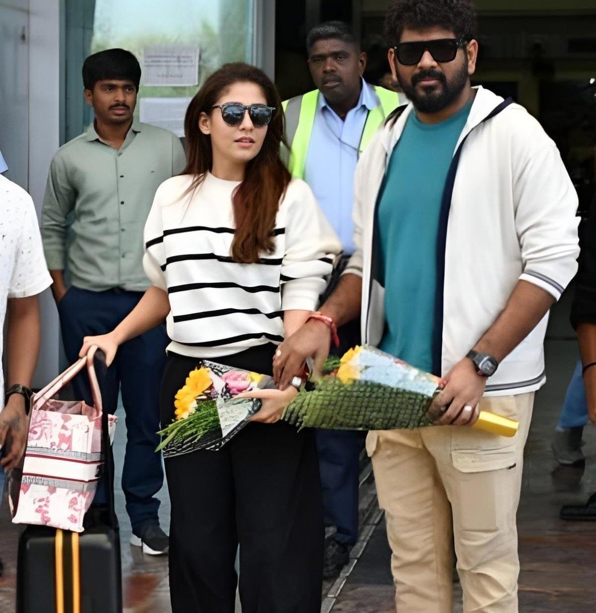 Nayanthara, Vignesh Shivan at Kumbakonam temple