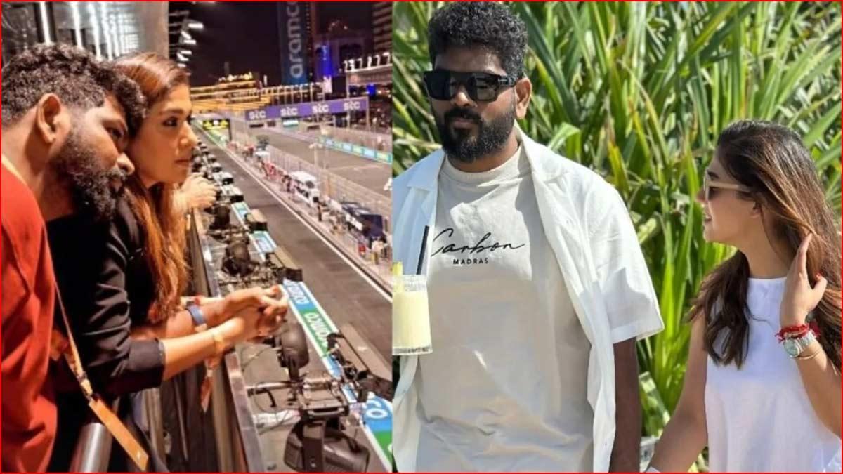Nayanthara, Vignesh Shivan romantic in Saudi Grand Prix