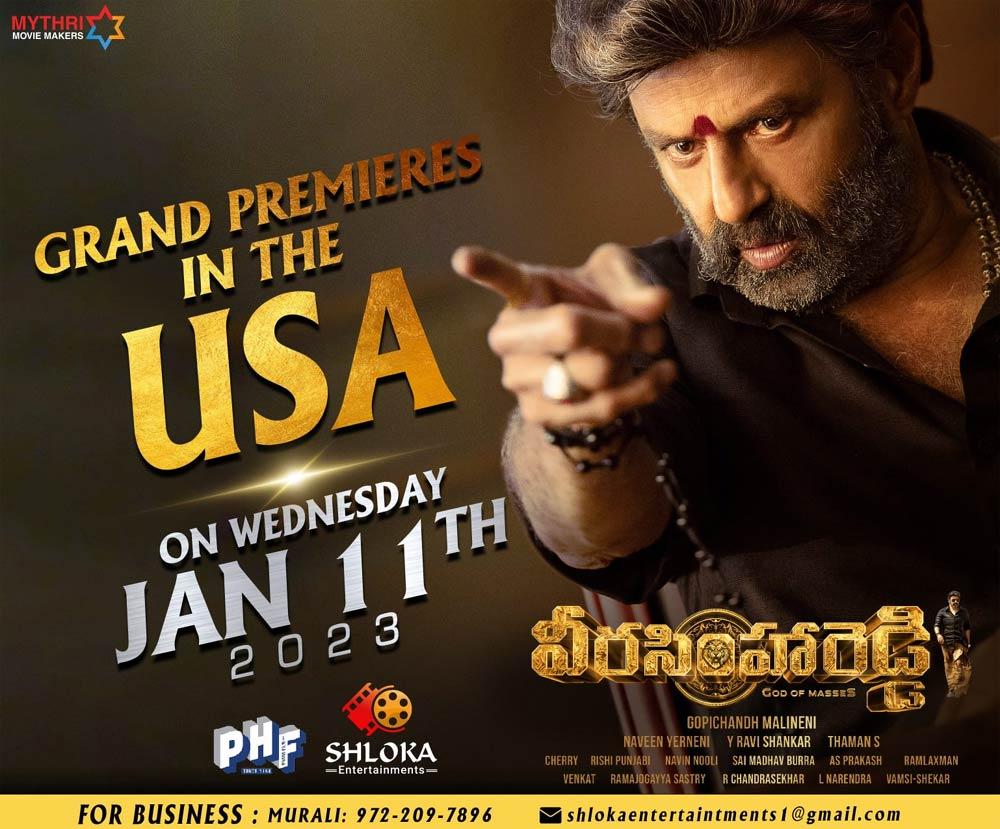 NBK Veera Simha Reddy Overseas Premiers