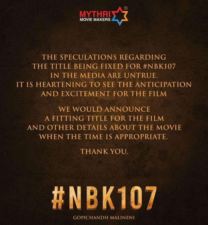 NBK107: Don't believe rumours