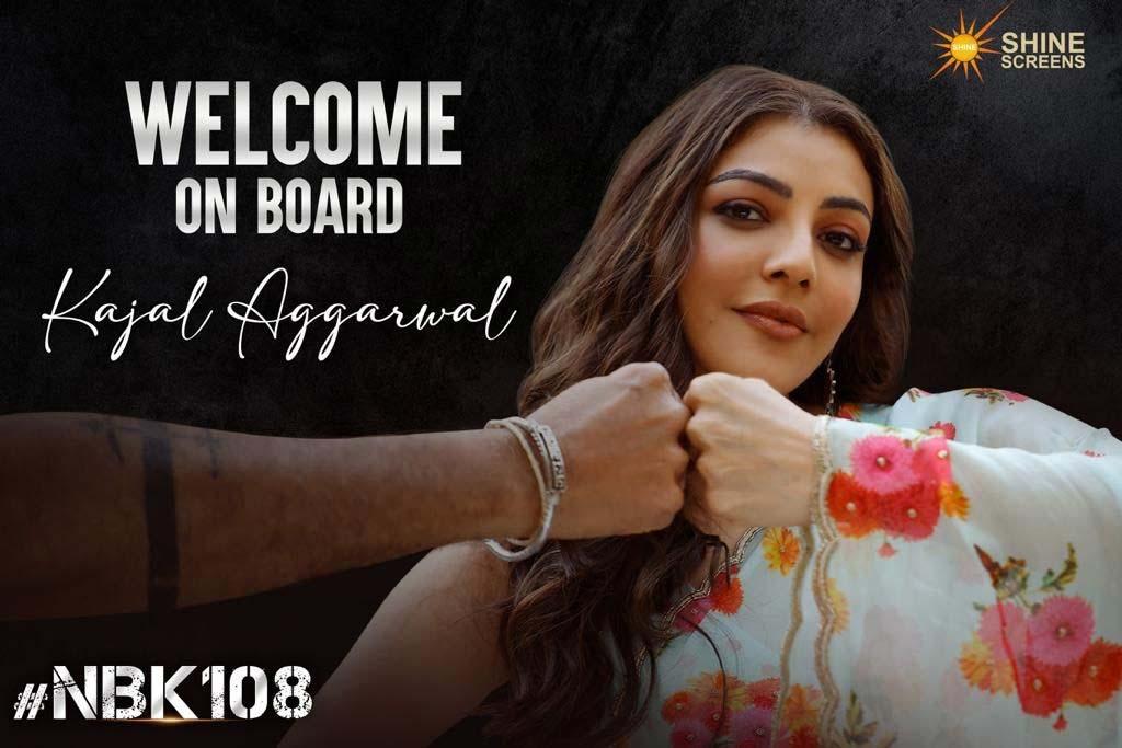 NBK108: Makers accord Kajal a grand welcome