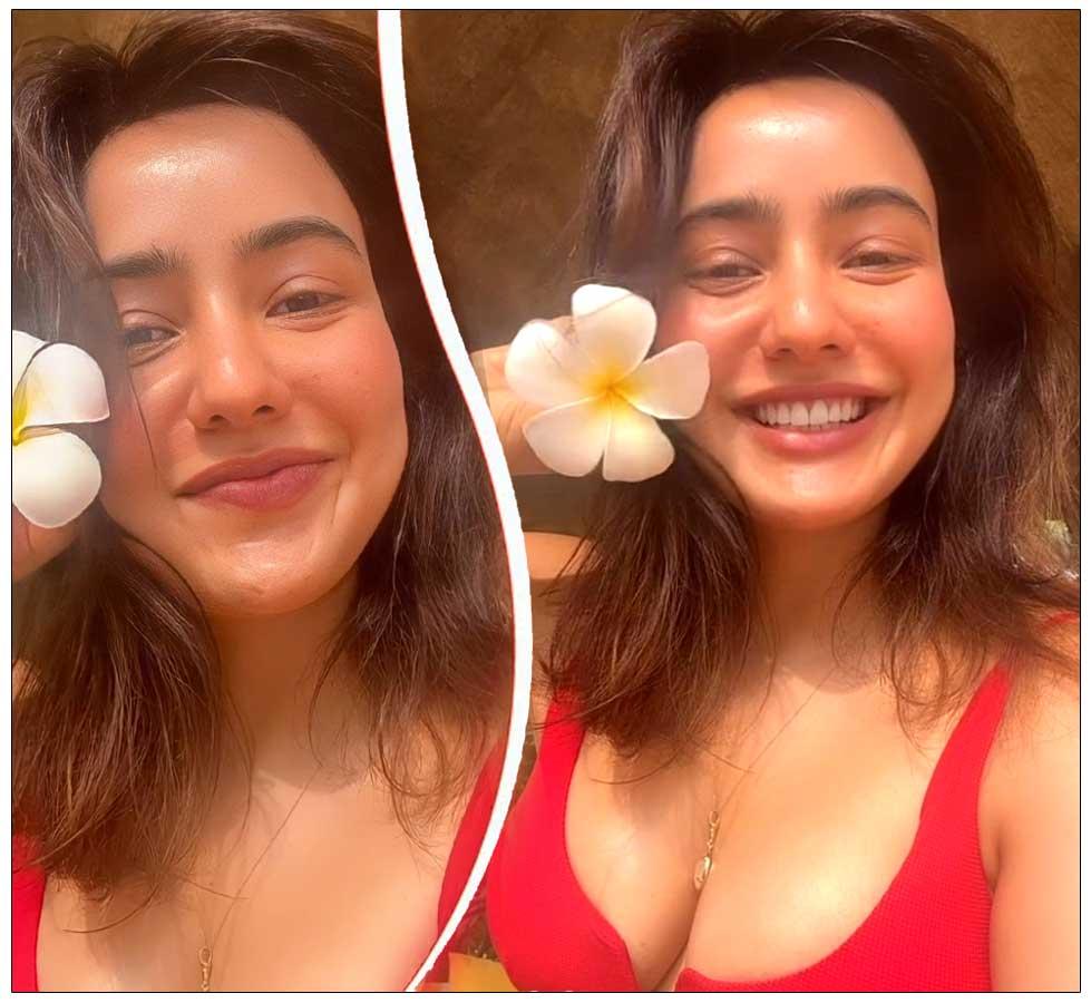 Neha Sharma soars temperatures in red bralette